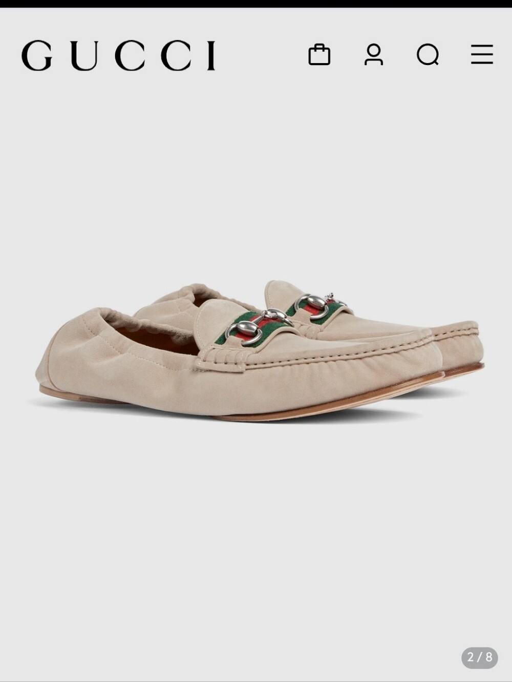 $1090 GUCCI Horsebit 1953 Beige Suede Moc Toe Loafers UK 11 US 11.5 EU 44.5 NIB